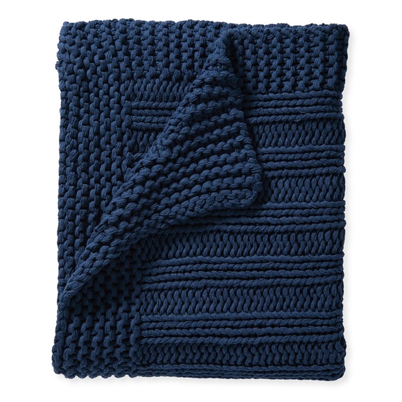 Serena & Lily Other - BNWT Serena and Lily Sequoia Cotton Throw - NAVY 💙